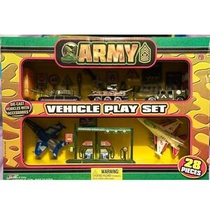 Ja-Ru Inc. Army Vehicle 28 Piece Play Set Die-Cast Vehicles With Accessories